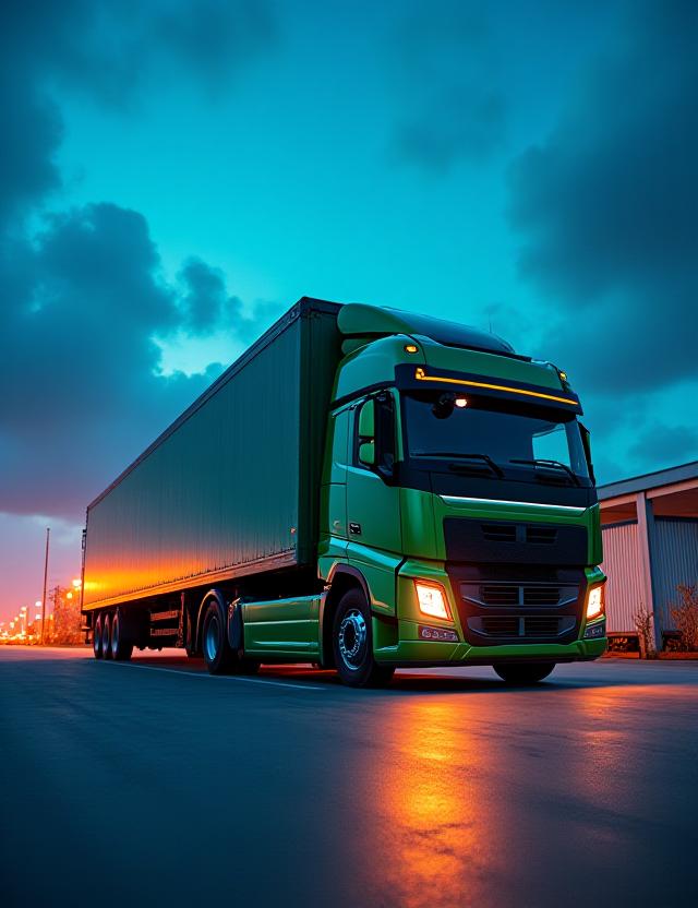 Logistics and freight transportation trucks